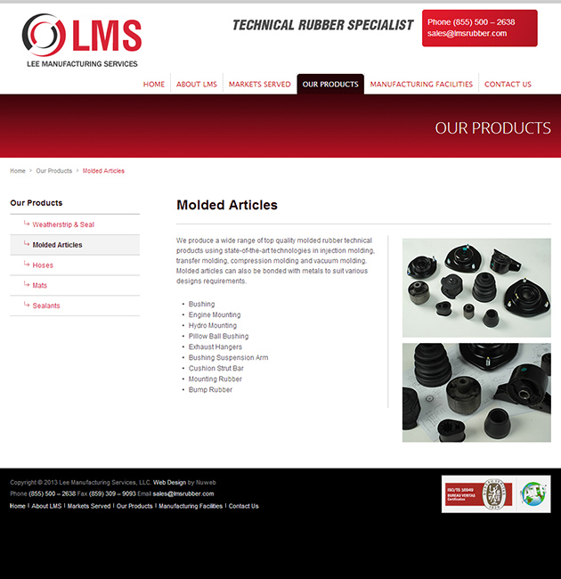 Nuweb clients - Lee Manufacturing Services in Automotive