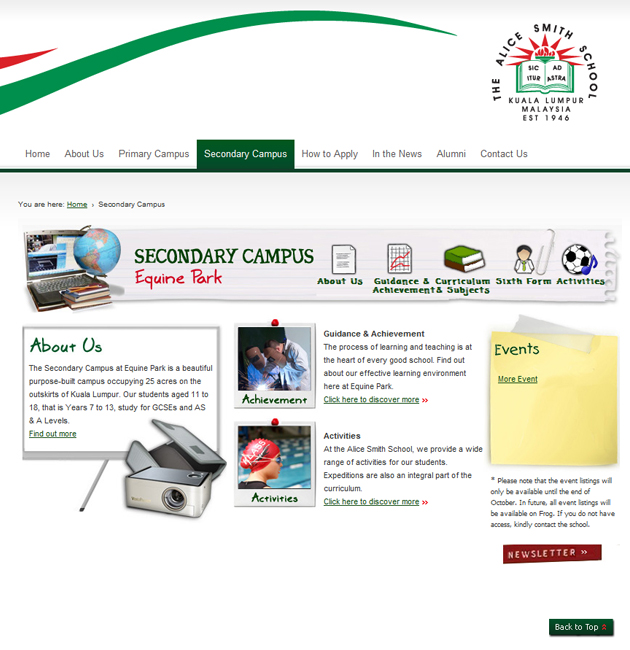 Nuweb clients - The Alice Smith School in Education