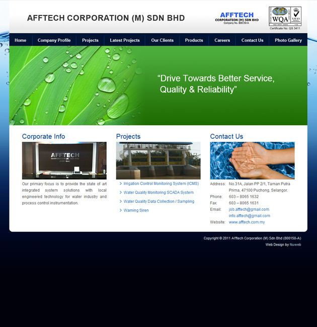 Nuweb clients - Afftech Corporation in Corporate