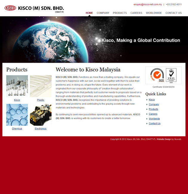 Nuweb clients - KISCO Malaysia in Chemicals