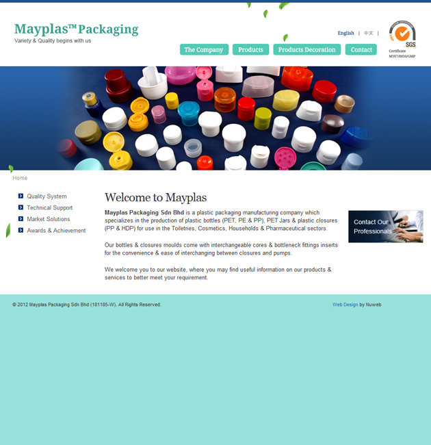 Nuweb clients - Mayplas Packaging in Corporate